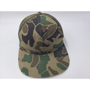 Vintage Blank Plain Camo YoungAn Headwear Mesh Trucker Snapback Hat Cap Green